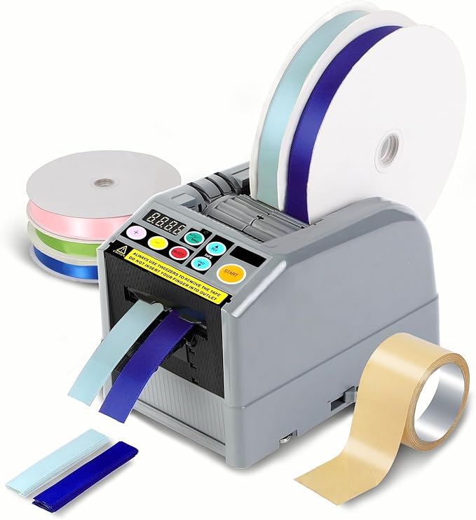 Ribbon Cutting Machine, Automatic Tape Dispenser 39.9 Inches Max Cut Length, Dual Manual and Auto Modes, Precision Cutting for Home, Business, School, Restaurant, Warehouse, Gift Wrapping