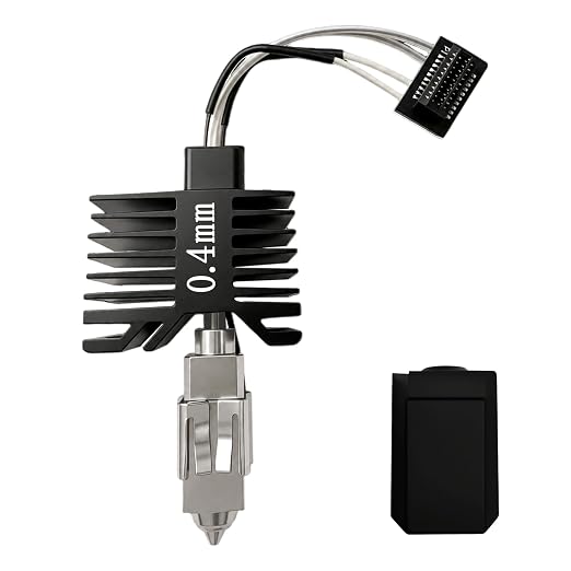 0.4mm Integrated Hotend Nozzle for Bambu Lab P1P/P1S, Hardened Steel All-Metal Print Head, 300℃ High Temp, Built-in Thermistor & Ceramic Heater, High Precision Printing