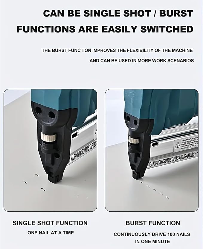 2-in-1 Brad Nailer & Stapler for Makita 18V Battery, 18GA Cordless Nail Gun | 2 Inch Nail Gun Staple Gun for Woodworking,Upholstery