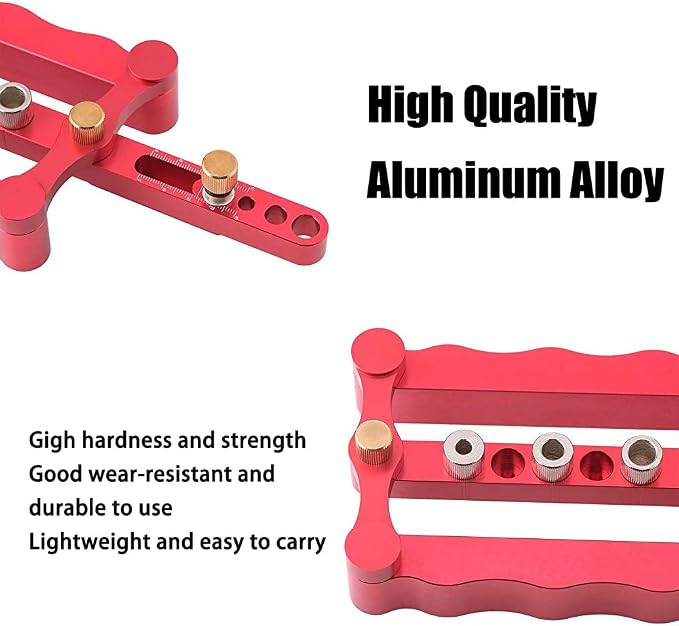Joywayus Self Centering Dowelling Jig, Metric Standard 6/8/10mm Dowels Jig Accessories, Wood Dowel Hole Drilling Guide Woodworking Positioner Locator Update Wavy