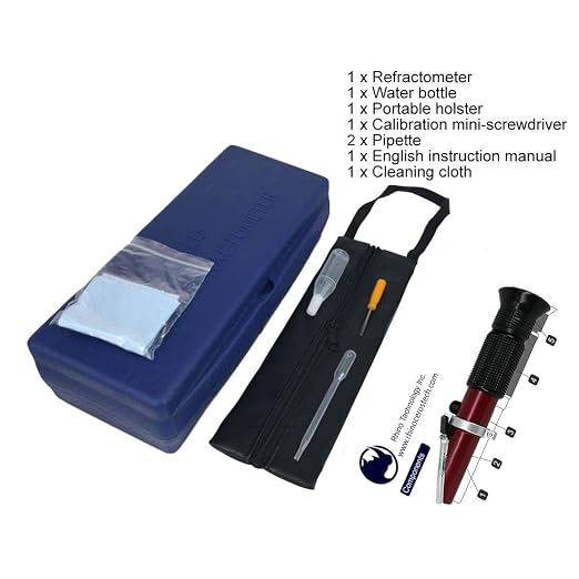 Rhino Beer (0-32% Brix & 1.000-1.130 Specific Gravity) Refractometer for Homebrew and Automatic Temperature Compensation, Replaces Homebrew Hydrometer | Teflon Coating | Wine Fruit Juice Test