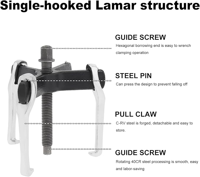 ChgImposs 4" 2 Jaw 3 Jaw Gear Puller, Adjustable Bearing Puller, Reversible Removal Tool for Internal External Pulling, Puller Tool for Removal of Pulleys Flywheels Bearings Gears