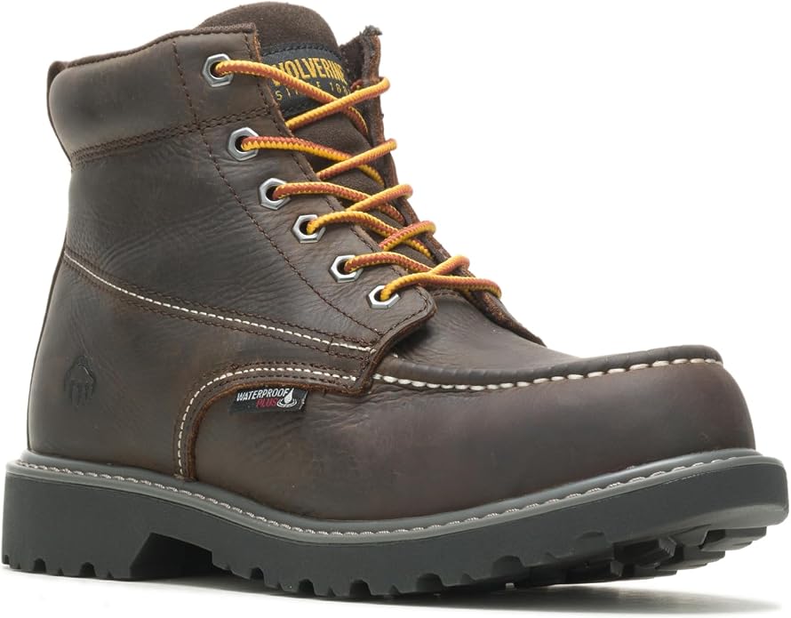 Wolverine Men's Floorhand Moc Toe 6" Steel Toe Waterproof Work Boot