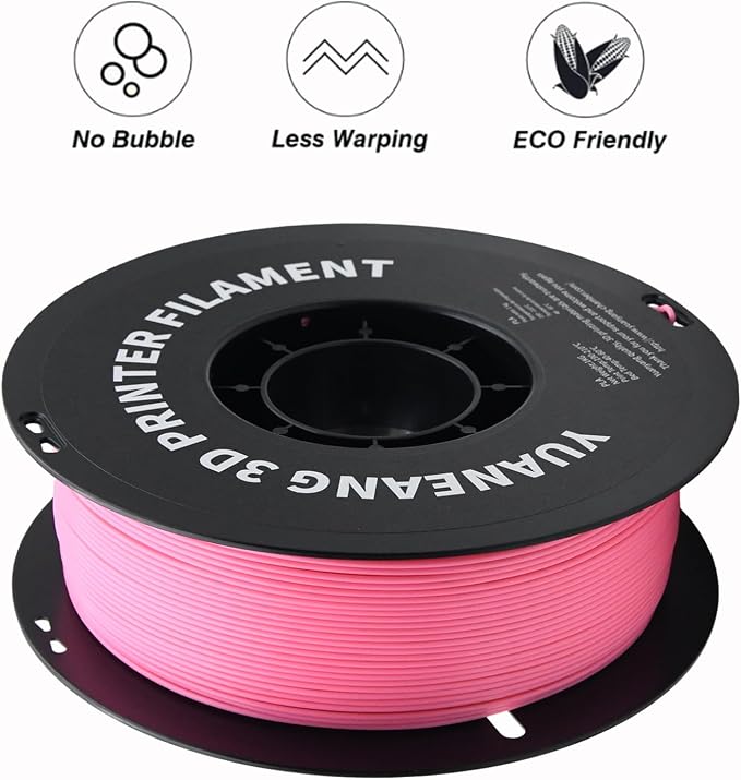 Pink PLA 3D Printer Filament 1.75mm, 1kg Spool, ±0.03mm Precision, Low-Warp & Easy Printing, Ideal for Models, Crafts, Prototypes, Decorations & Nature-Themed Prints