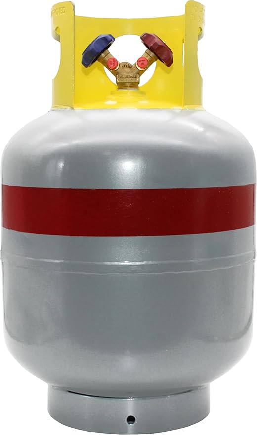 Flame King 50LB A2L Refrigerant Recovery Cylinder Tank, 400 PSI, Dual Y-Valve Liquid/Vapor, Heavy-Duty Steel, HVAC Recovery & Storage
