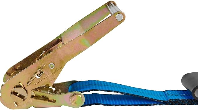 Mytee Products (20 Pack 2" x 30' Ratchet Tie-Down Straps with Flat Hooks - Blue, Tiedown Ratchet Straps for Flatbed, Truck, Trailers Pickup