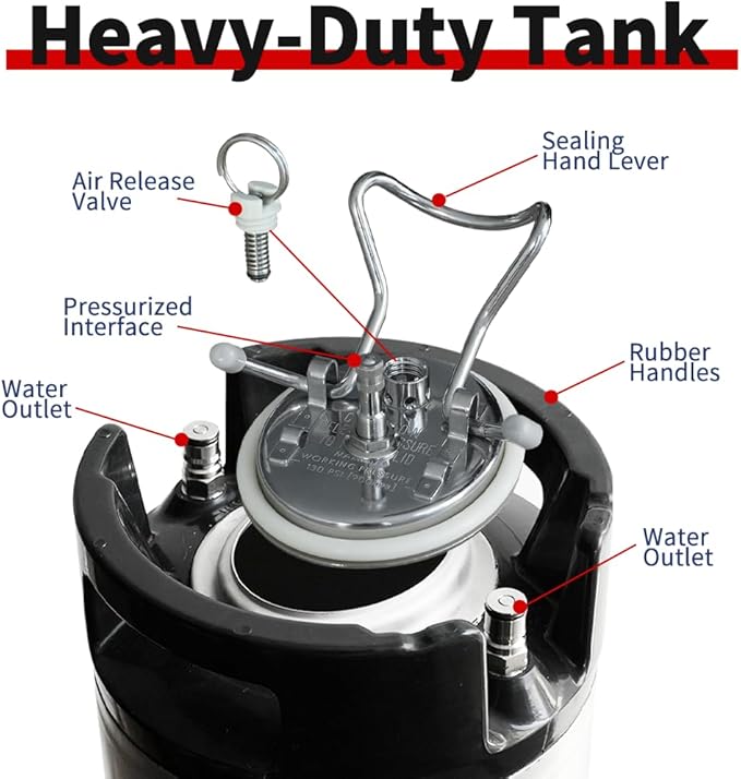 RockRose 5 Gallon Sprayer Stainless Steel Pressurized Tank Cylinder -Industrial Sprayer Pressurized High-Efficiency Effortless Operation Leak-Proof & Durable Designed for Auto Tint & PPF Installation