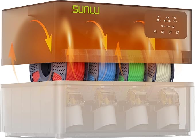 SUNLU AMS Heater, Compatible with Bambu Lab AMS Gen 1,(Black) | Drying While Printing Filament Dryer, 70°C Efficient Heating, Simple Installation, Smart Humidity Control