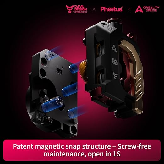 Phaetus DXC2 Extruder Upgrade for Creality K2 Series | Adaptive Pressure for TPU 65A to Carbon Fiber, Ultra-Wear-Resistant Gears
