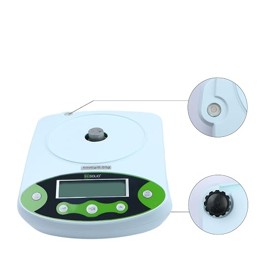 U.S. Solid Digital Precision Balance 500g x 0.01g, Lab Scale with 200g Calibration Weight, 12 Weighing Units, AC 100V-240V & DC 9V, Piece Counting