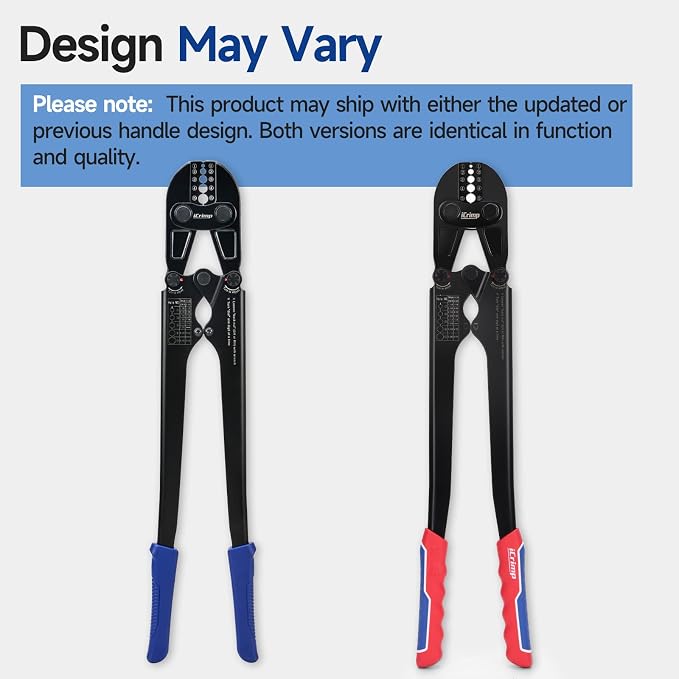 iCrimp 1608B Wire Rope Crimping Tool, 5 Die Slots 1/16" to 3/16", Heavy Duty Hardened Steel Swaging Tool for Aluminum Oval, Stop, Loop & Crimp Ferrules