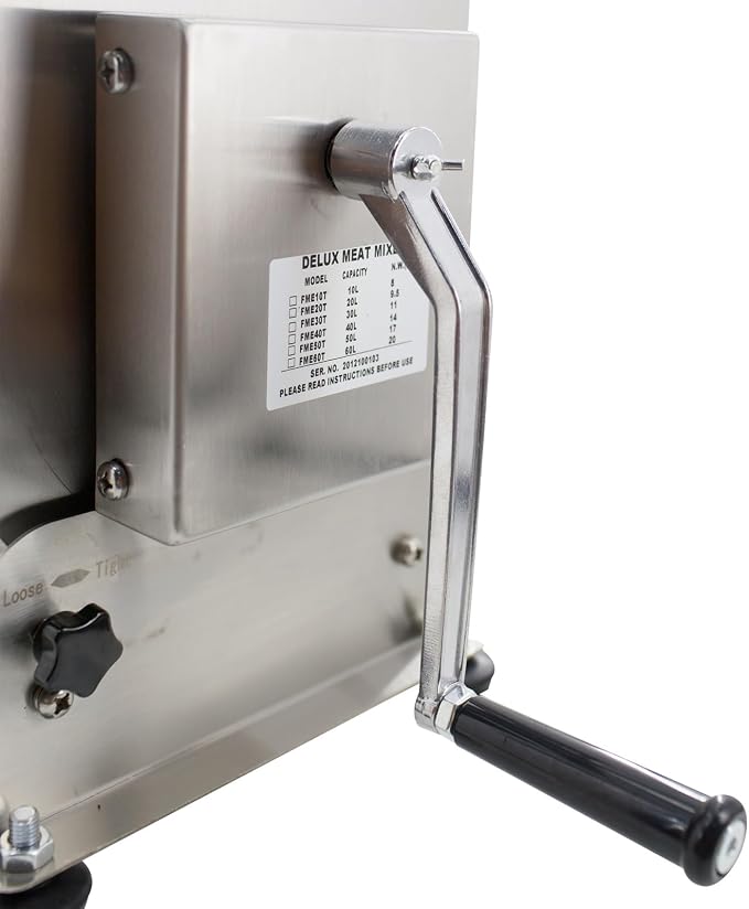 CLIVIA Manual Meat Mixer, 60 Pound Meat Mixer for Sausage, 60lbs Capacity Tilt Tank Sausage Mixer, Stainless Steel Commercial Food Processer for Meat, Vegetable, Burger, Dumplings