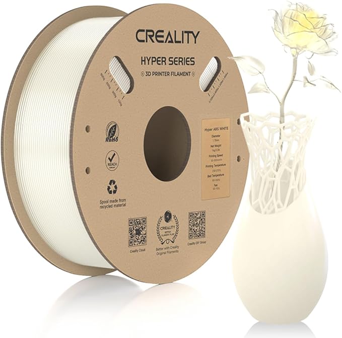 Official Creality Hyper ABS Filament 1.75mm, 3D Printer Filament for High Temperature Resistance, 1kg(2.2lb)/Spool, Dimensional Accuracy ± 0.05 mm, Fits for Most 3D Printers
