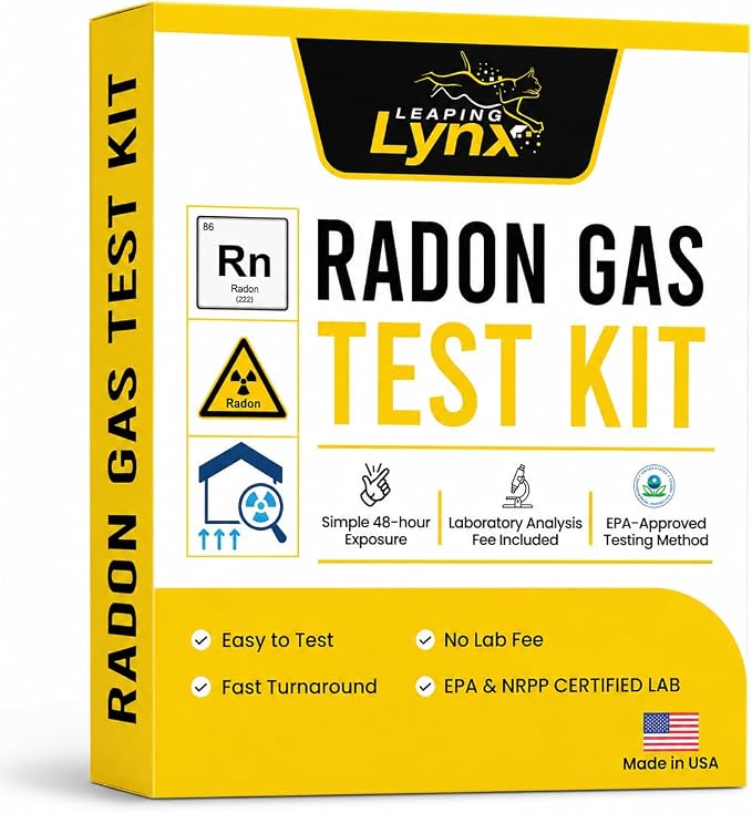EPA-Approved Radon Test Kit for Home, Lab Analysis Included | Detects Radon Gas Levels in Basements & Living Spaces | Easy-to-Use Air Quality Test with Lab Report & Discounted Shipping| Radon Detector