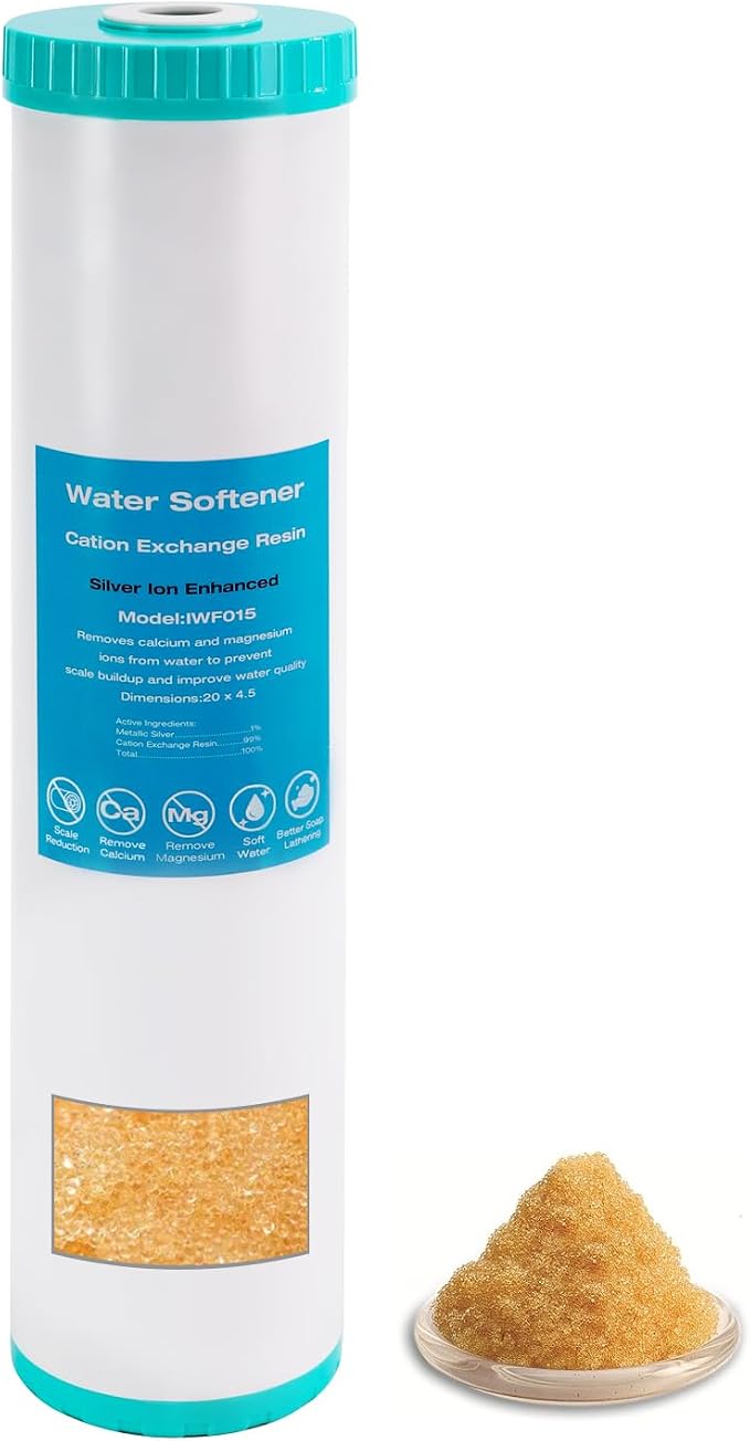 H&G Lifestyles Water Softener Cartridge,Replacement for 20 x 4.5 | Whole House Water Filter,Cation Ion Exchange Resin,Remove Calcium Magnesium,Compatible with 20 Inches Filter Housing