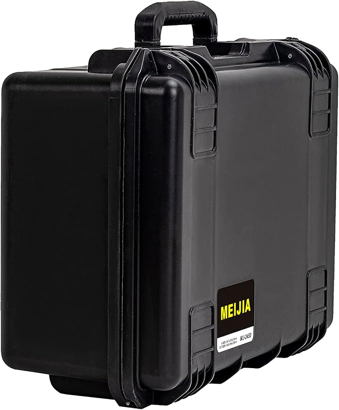 MEIJIA Premium Waterproof Hard Camera Case,Hard Protective Case with customizable fit foam,Full Protection with Light&Convenient Design,Elegant Black (19.3"x15.25"x9.01")