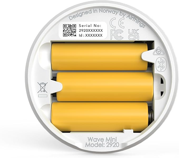 Airthings-292 Wave Mini - Indoor Air Quality - Chemicals (TVOCs), Humidity, Temperature 20 x 30 x 1