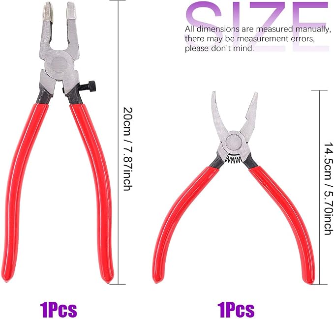 Swpeet 5Pcs Heavy Duty Glass Mosaic Cutter Kit and 2Pcs Heavy Duty Breaker Grozer Pliers and Glass Running Pliers Kit