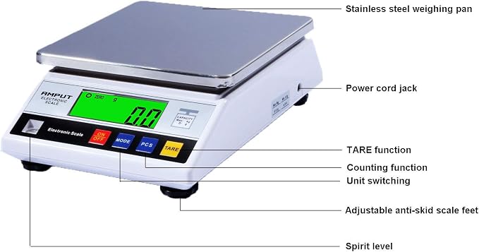 RESHY High Precision 10kg x 0.1g Lab Scale Digital Kitchen Scale Large Food Gram Scale Industrial Counting Scale Jewery Scientific Scale,for Laboratory,Cooking, Baking, Weight Loss,CE Certified