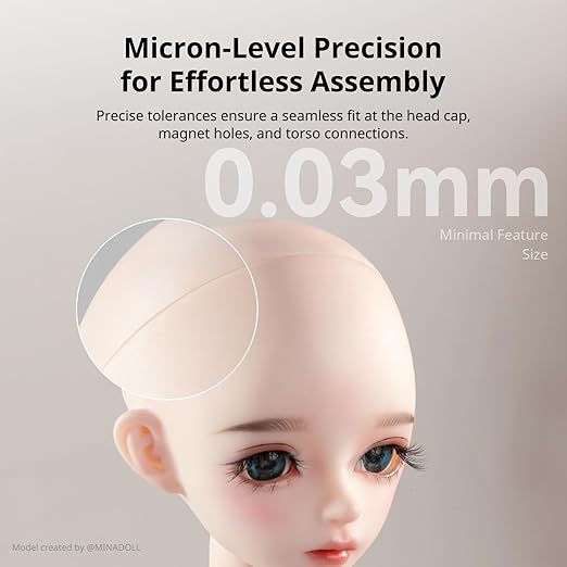 ANYCUBIC BJD Wear-Resistant 3D Printer Resin, Anti-Impact Flexible Joint 3D Resin for Ball-Jointed Dolls, Ideal Skin Tone for Action Figures & Dolls, Mia Pink, 1kg