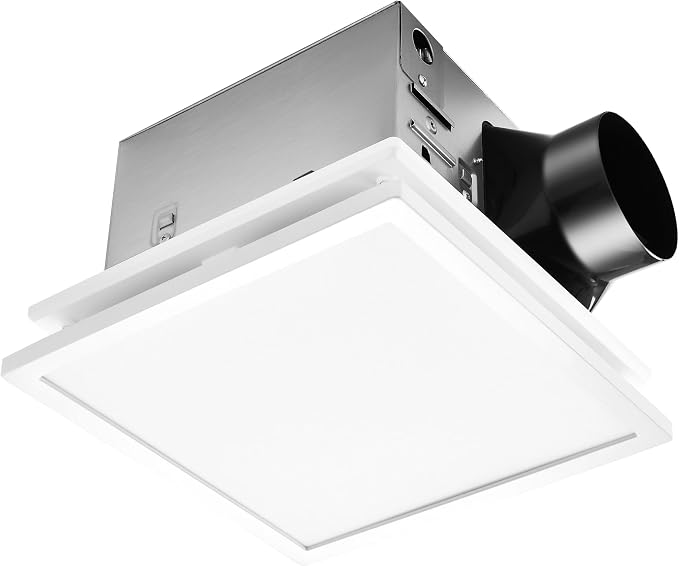 Tech Drive Bathroom Fan with Light And Night light,110CFM,4 Inch Duct | Super Quiet,1000lm Dimmable 5CCT LED Light,HVI and Energy Star Ventilation Fan ,White