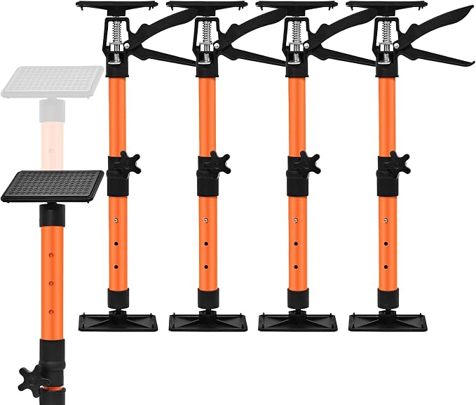 Adjustable Support Pole - Cabinet Jack, Drywall Lift, 16.2-31.9Inch Adjustable Height, Supports Up to 154lbs, 3rd Hand System for Ceiling, Cargo Bars, Cabinet Installation (16.2"-31.9" 4PC)