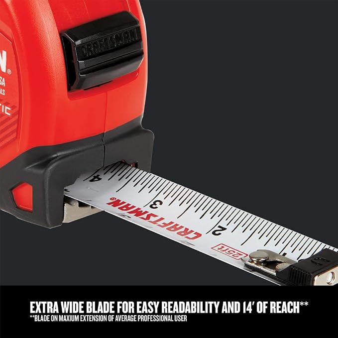 CRAFTSMAN Tape Measure, PROREACH, 25-Foot (CMHT37665S)