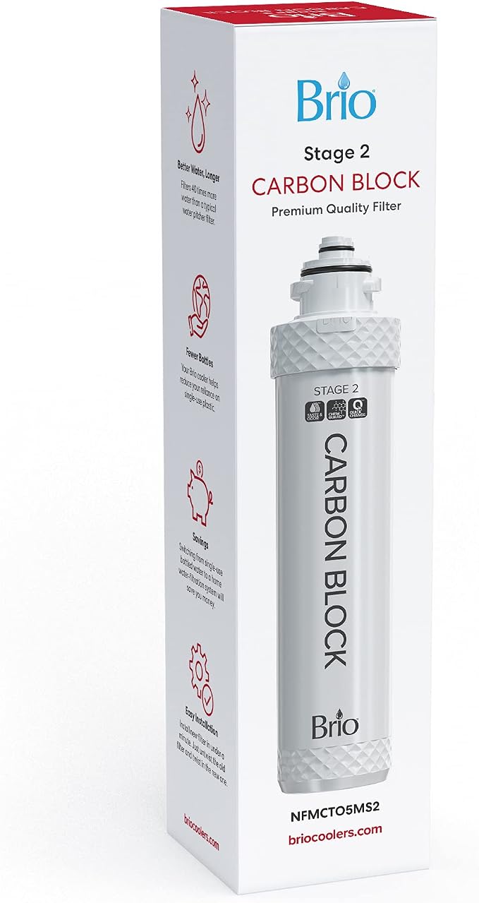 Brio Water Cooler Filter Replacement - Stage-2: Carbon Block - for models CLPOU320SLUVF2, CLPOU520UVF2, CLCTPOU620UVF2, CLCTPOU520UVF2