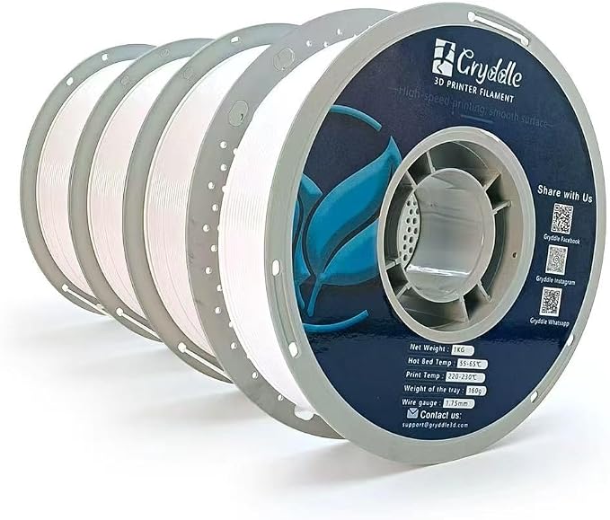 1.75mm PLA Filament 4KG Bundle | ±0.02mm High Accuracy | 4 Rolls x 1KG Multi-Pack | Smooth & Bubble-Free 3D Printing Consumables for FDM Printers