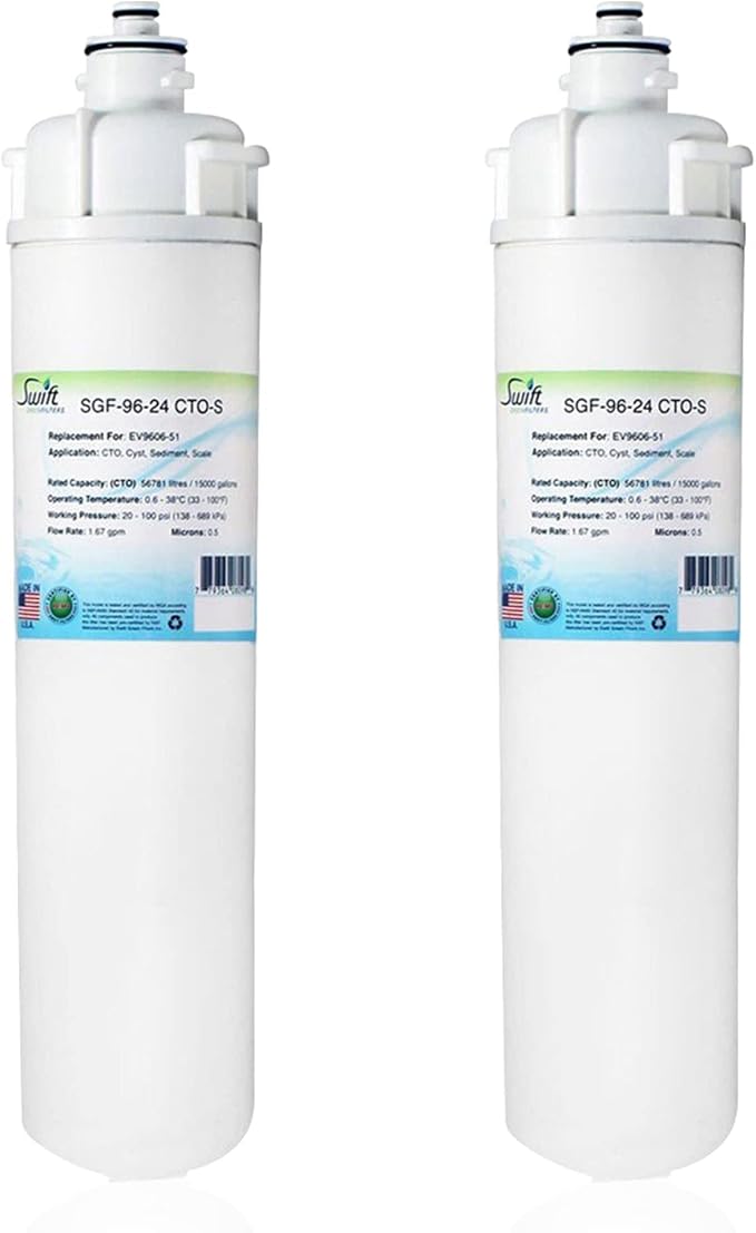 Swift Green Filters SGF-96-24 CTO-S Compatible Commercial Water Filter Replacement Cartridge for 4SI, BH2, 4FC-S, OW4-Plus, EV9606-51, EV9612-50 EP35R, EV9692-31, EV9693-31,9655-11.