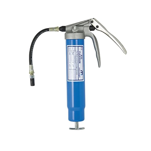 Macnaught Heavy Duty Pistol Grip Grease Gun with 10 Yr Warranty, Bulk fillable or 14oz. Cartridge. 1/8 NPT Flex Connection x 12″ Long, KY Supergrip Three-jaw high-Pressure Coupler. No Leak Connection