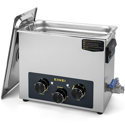6L Ultrasonic Cleaner Professional Power-Adjustable Knob Jewelry Cleaning Machine with Heater Timer for Carburetor, Jewelry, Glasses, Dentures, Circuit Boards, Automotive Parts
