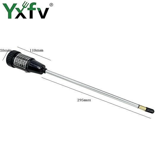 2-in-1 Soil PH Tester Gardening Tool, Soil Moisture & Light Meter with Long 11.6’’ Probe, No Battery Needed, for Garden, Lawn, Farm, Indoor & Outdoor Plants Care