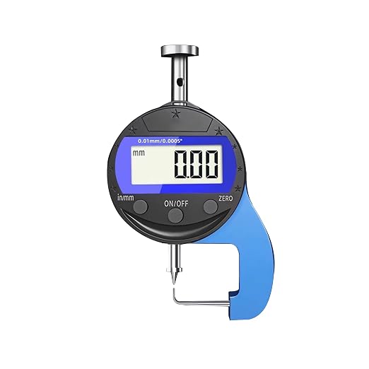 Digital Thickness Gauge Thickness Measuring Indicator | Measuring Range 0-10mm0.0005''/0.01 mm with LCD Display Thickness Gauge , for Hollow Tubes, Round Tubes(JT)