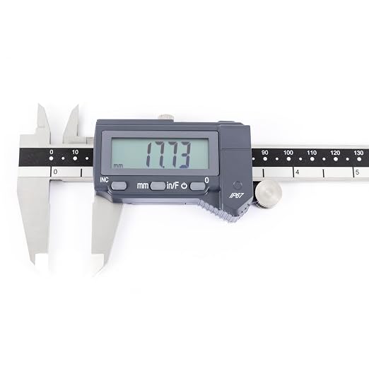 PEC Tools Digital Caliper, 12 Inch/300mm Industrial-Grade Stainless Steel Caliper, IP67 Waterproof & Oil-Resistant, Auto Power-Off, Inch/MM/Fraction Modes