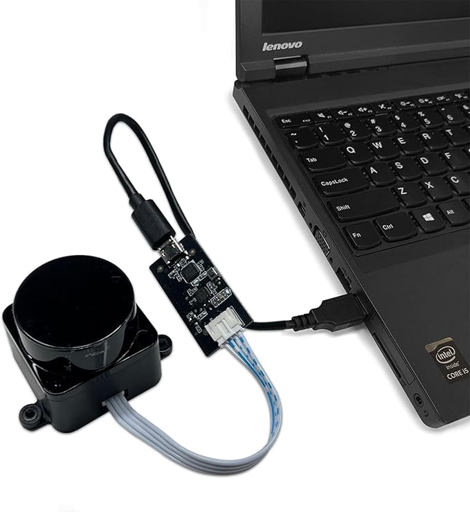 WayPonDEV FHL-LD19 360 Degree 2D Lidar Distance Sensor Kit, 10Hz Scan Rate and 12m Distance Lidar Scanner Module for Smart Obstacle/Robot/Maker Education Indoor/Outdoor