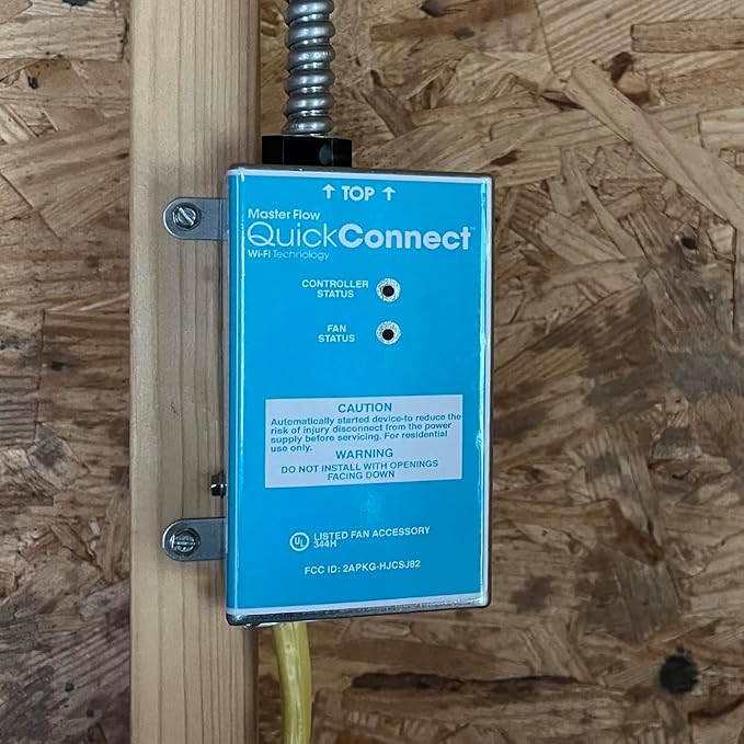 GAF Master Flow 1450 CFM Silver Quick Connect with Smart Wi-Fi Control & High Airflow Capacity of 1450 cubic feet per minute for attic spaces upto 2300 square feet|Efficient Heat & Moisture Management