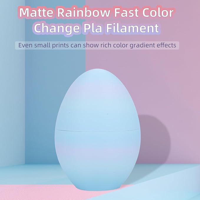 3DHoJor Matte Rainbow 3D Printer PLA Filament 1.75mm +/- 0.03 Multicolor Change Filament 1 KG(2.2lbs) Spool Fit Most FDM Printer-Blue Purple Green