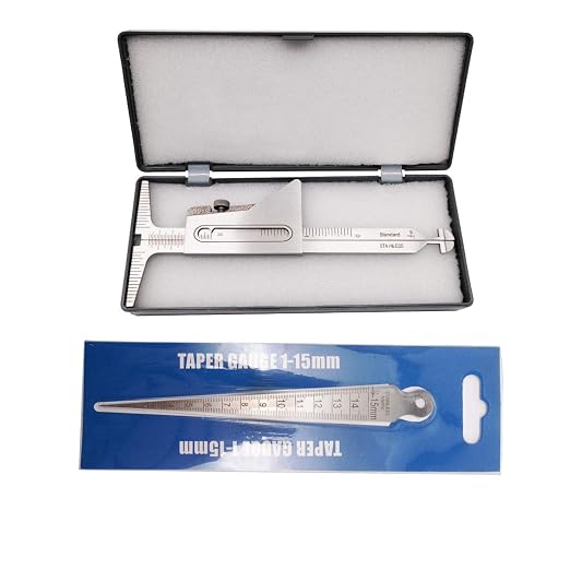 Weld Gauge Set Hi-Lo Welding Gauge and 1/32-5/8 Inch 1-15mm Taper Gauge Stainless Steel Imperial Metric Measurement Welding Gauge
