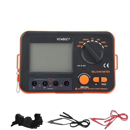 6‑Gear Digital Milliohmmeter, 4‑Wire Measurement DC Low Tester