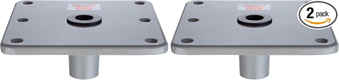 Attwood Swivl-Eze Aluminum Pedestal Base | 7-Inch x 7-Inch | Lock'N-Pin | For Marine Boats | Pack of 2