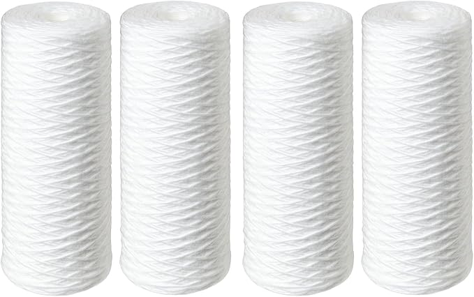 CFS – Heavy-Duty String Wound Water Filter Cartridges Compatible with BF36, BF36, BF6, BF7, BF9C Filter Housings Models – Removes Bad Taste – Whole House Replacement Filter Cartridge (4 Pack)