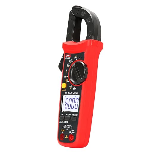 UNI-T Digital Clamp Meter UT202A+, AC Current TRMS HVAC Volt Amp Ohm Meter Clamp On Multimeter Auto Ranging 6000 Counts AC DC Voltage Frequency Resistance Capacitance Continuity Diode Live Wire Tester