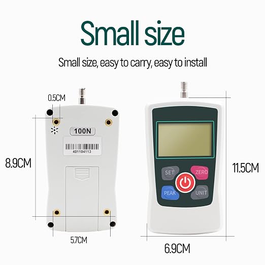 100N Digital Force Gauge Push and Pull Tester with 4 Measurement Units N Kg Lb Oz, Accuracy ±1％
