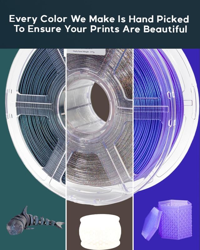 Cookiecad PLA Filament 1.75mm 1kg Iridescent Glitter 3D Printer Filament - Dark Magic Elixir PLA