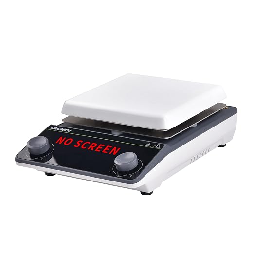 Magnetic Stirrer 5.9 inch Hot Plate 200-1600RPM Max Temp.300℃ Magnetic Stir Plate Max 5L Lab Stirrers with Stir Bar & Standing Pole(No Screen)