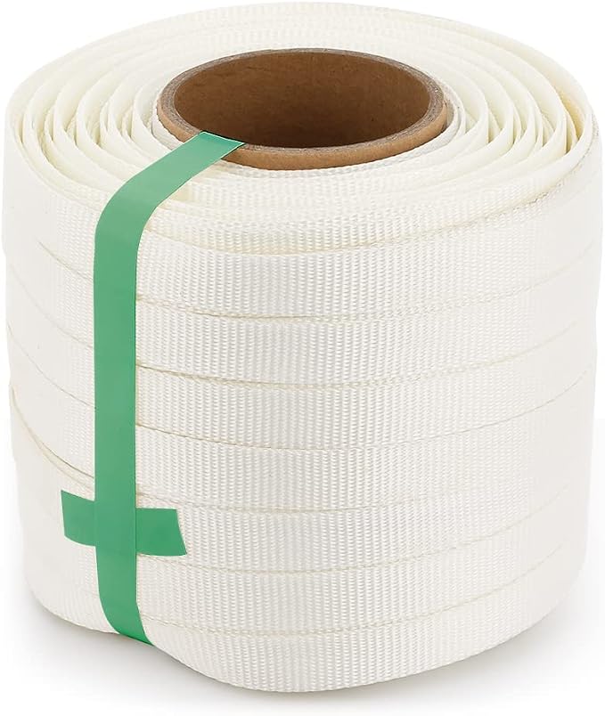 2500lbs, 3/4" x 330' Woven Cord Pallet Strapping Roll | 100m Length, Heavy Duty Industrial Banding Strapping, for Pallet Shipping, Warehouse & Cargo Securing
