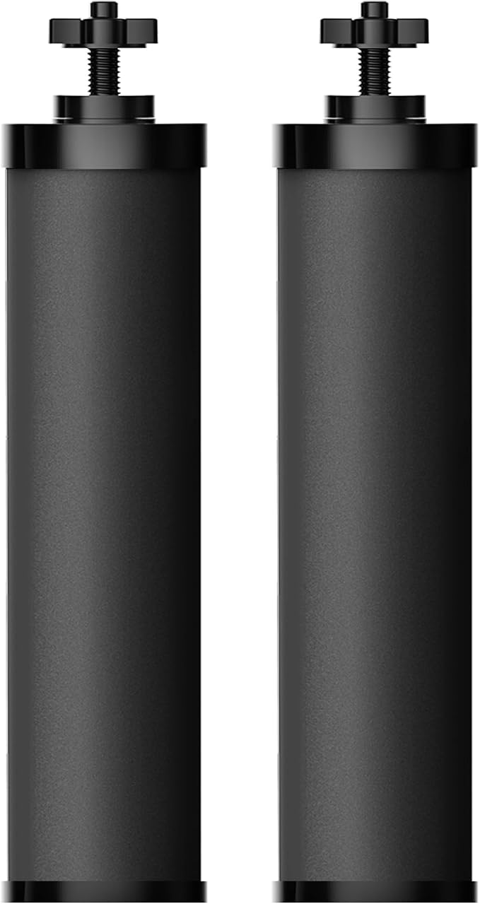 AQUA CREST Gravity Water Filter, Replacement for Berkey® BB9-2® Black Carbon Filter, Compatible with Purewell®, ProOne®, Waterdrop Gravity Water Filter System, NSF/ANSI 42&372 Certified, 2 Pack