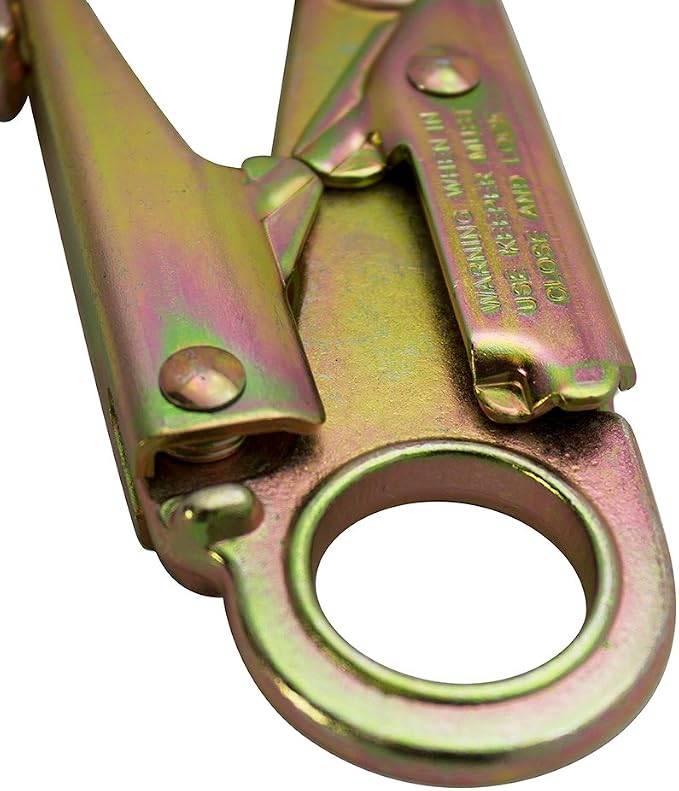 Madaco Roof Construction Fall Protection Heavy Duty Industrial Safety Internal Shock Absorbing Pack 2FT Snap Hook Lanyard ANSI OSHA L-613-01