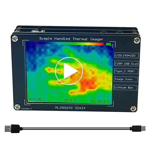 Handheld Infrared Thermal Imaging Camera 320x240 Resolution Thermal Imager with 2.8” LCD Display -30°C to 200°C Temperature Range Compact for Home, Automotive Industrial Use Ghost Hunting Equipment
